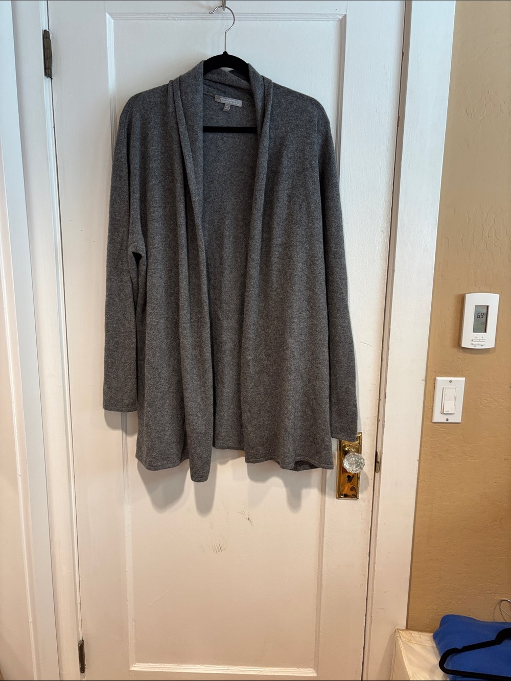 Neiman Marcus 100% Cashmere Relaxed Open-Front Cardigan - Gray size 3X